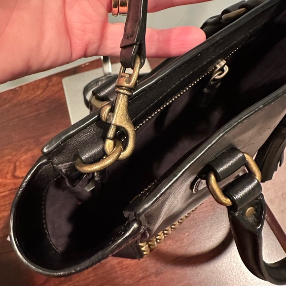 Coach Black Satchel with Gold Studs - Picture 6 of 12